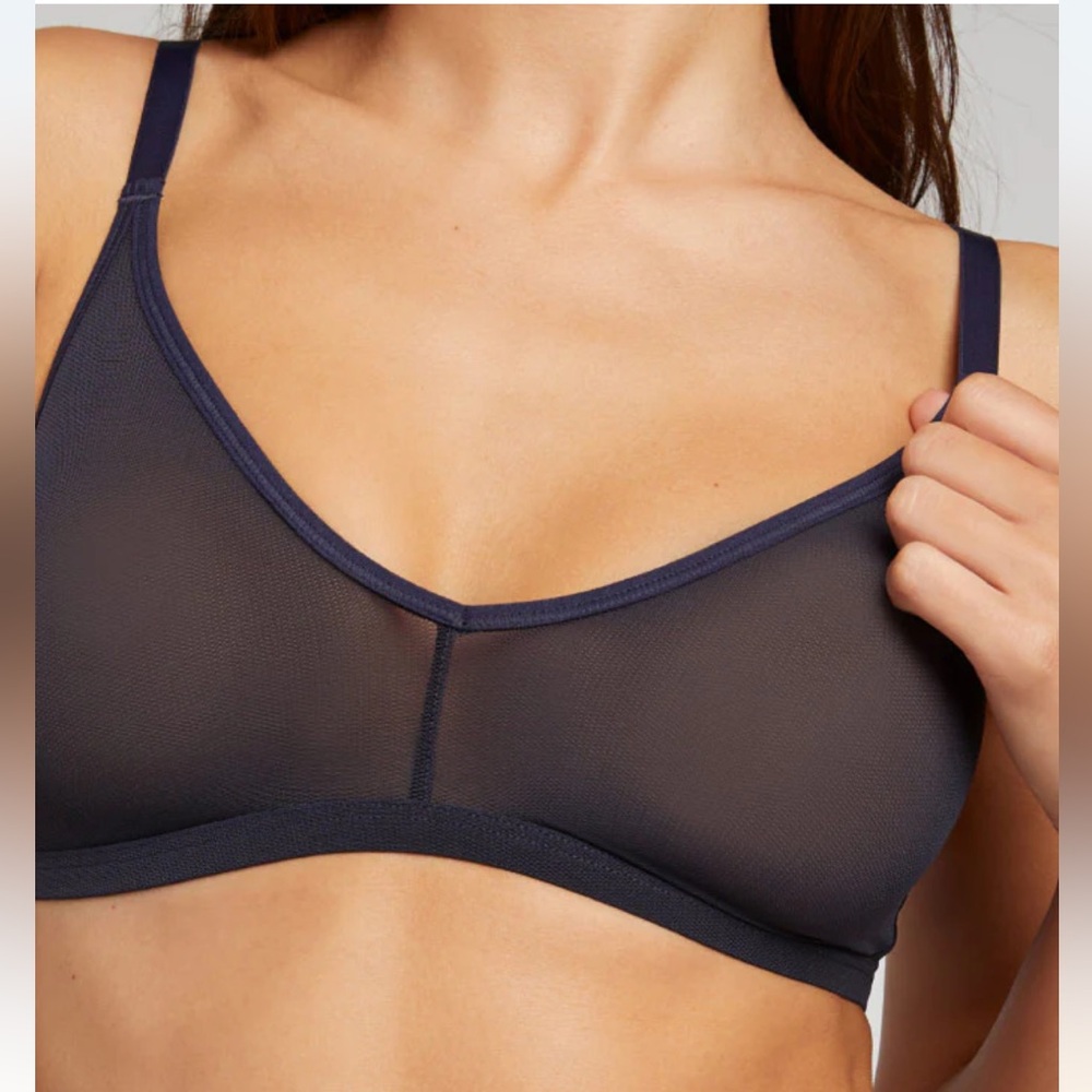 Negative Underwear Sieve Non-Wire Bra, Size 0, Navy
